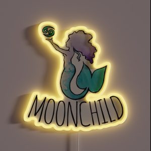 Moonchild Cancer Astrology Mermaid RGB Neon Sign