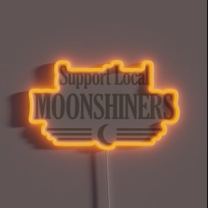 Moonshine Bourbon And Whiskey Moonshiner RGB Neon Sign