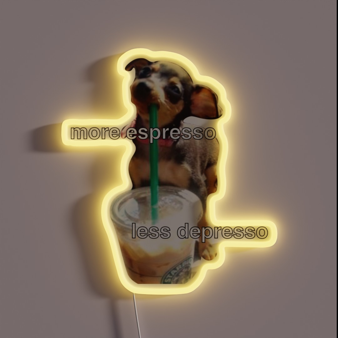 More Espresso Less Depresso RGB Neon Sign More Espresso Less Depresso RGB Neon Sign