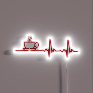 Morning Coffee Heartbeat EKG RGB Neon Sign Morning Coffee Heartbeat EKG RGB Neon Sign
