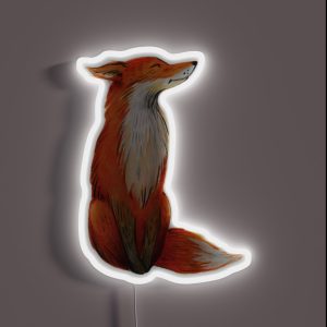 Morning Cute Watercolor Wildlife Fox RGB Neon Sign