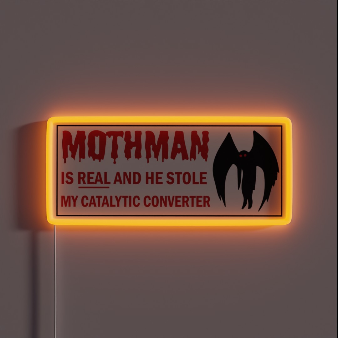 Mothman Is REAL And He Stole My Catalytic RGB Neon Sign Mothman Is REAL And He Stole My Catalytic RGB Neon Sign
