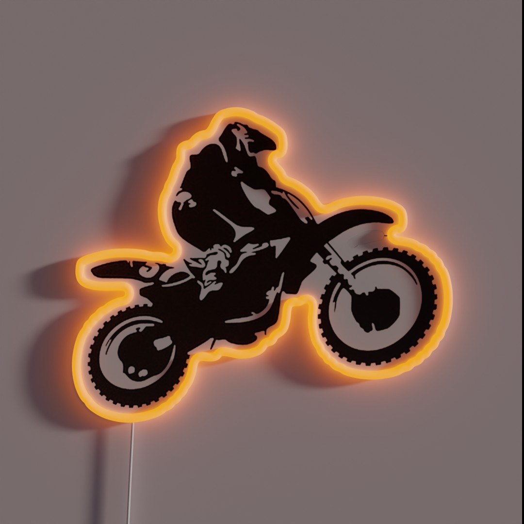 Motor X Silhouette Dirt Bike RGB Neon Sign Motor X Silhouette Dirt Bike RGB Neon Sign