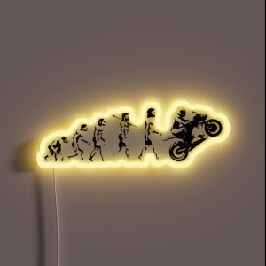 MOTORCYCLE EVOLUTION BIKE WHEELIE RGB Neon Sign