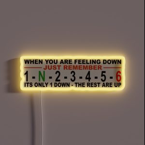 Motorcycle Gear Change 6 Speed 1 Down 5 Up For Light Colours RGB Neon Sign