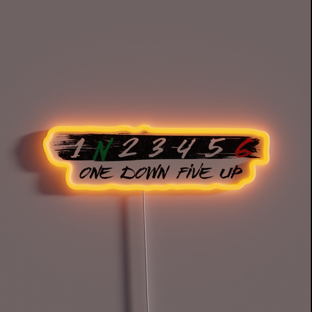 Motorcycle Gear Shift Six Speed One Down Five RGB Neon Sign Motorcycle Gear Shift Six Speed One Down Five RGB Neon Sign