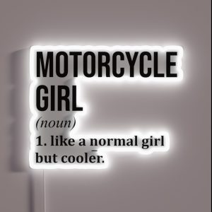 Motorcycle Girl Definition RGB Neon Sign Motorcycle Girl Definition RGB Neon Sign