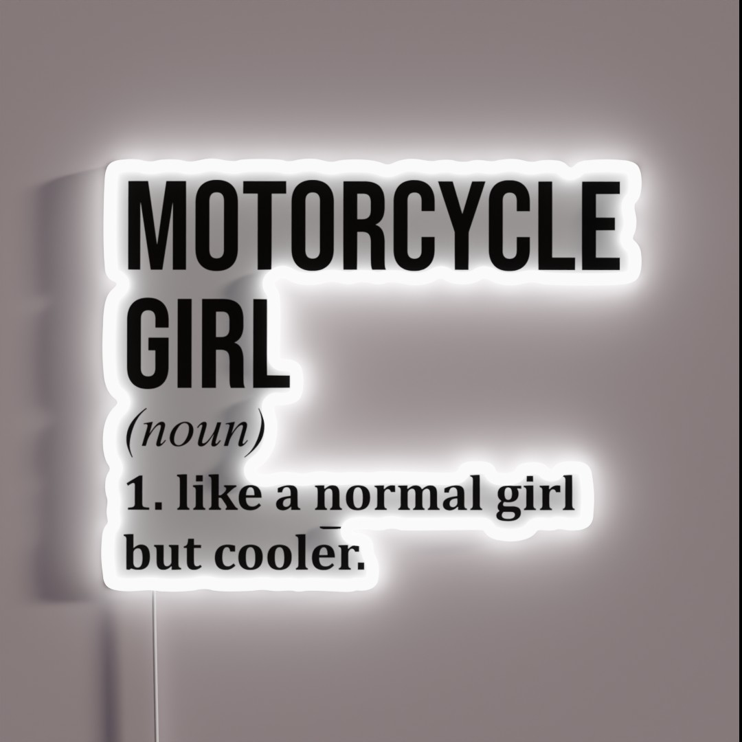 Motorcycle Girl Definition RGB Neon Sign Motorcycle Girl Definition RGB Neon Sign