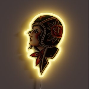 Motorcycle Girl Tattoo RGB Neon Sign Motorcycle Girl Tattoo RGB Neon Sign