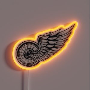 Motorcycle Wheel With Wings RGB Neon Sign