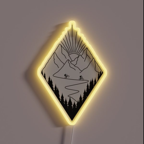 Mountain Biking Mountain Bike Cycling Bicycle RGB Neon Sign