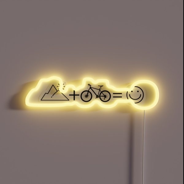Mountain Biking Symbols RGB Neon Sign