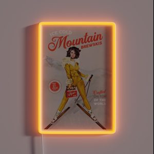 Mountain Brewskis Pinup Girl RGB Neon Sign Mountain Brewskis Pinup Girl RGB Neon Sign