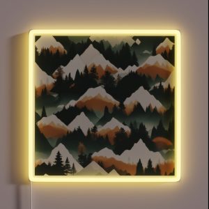 Mountainous Forest RGB Neon Sign