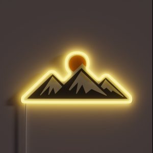Mountains With Sun RGB Neon Sign Mountains With Sun RGB Neon Sign