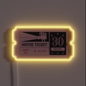 Movie Ticket RGB Neon Sign
