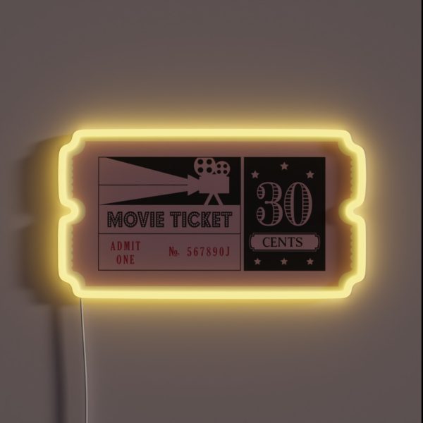 Movie Ticket RGB Neon Sign