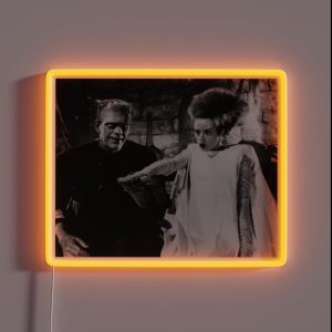 Mr And Mrs Frankenstein Hand In Hand RGB Neon Sign