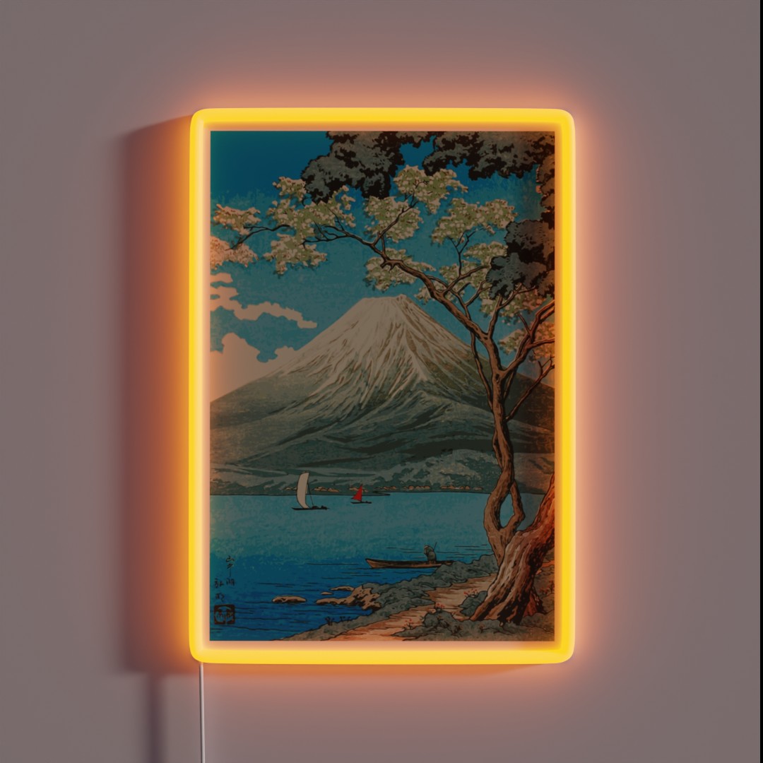 Mt Fuji From Lake Yamanaka Takahashi Hiroaki RGB Neon Sign Mt Fuji From Lake Yamanaka Takahashi Hiroaki RGB Neon Sign
