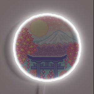 Mt Fuji Pixel Art RGB Neon Sign Mt Fuji Pixel Art RGB Neon Sign