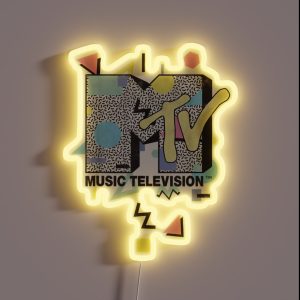 Mtv Retro Shape Design Logo RGB Neon Sign