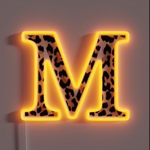 Mu M Cheetah Print Leopard Print RGB Neon Sign