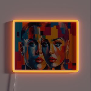 Multi Colored Abstract Of Two Faces RGB Neon Sign Multi Colored Abstract Of Two Faces RGB Neon Sign