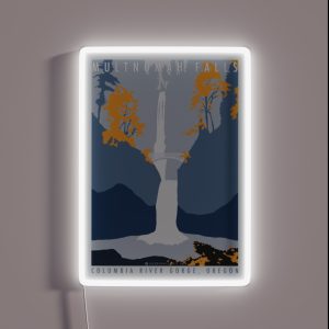 Multnomah Falls Columbia River Gorge Oregon RGB Neon Sign