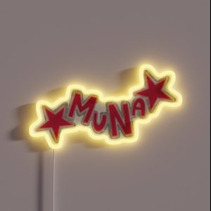 Muna Text Transparent Pink Glitter RGB Neon Sign