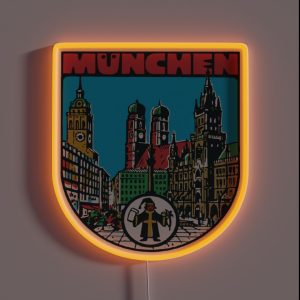 Munich Germany Vintage Style Decal RGB Neon Sign