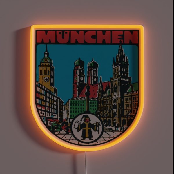 Munich Germany Vintage Style Decal RGB Neon Sign