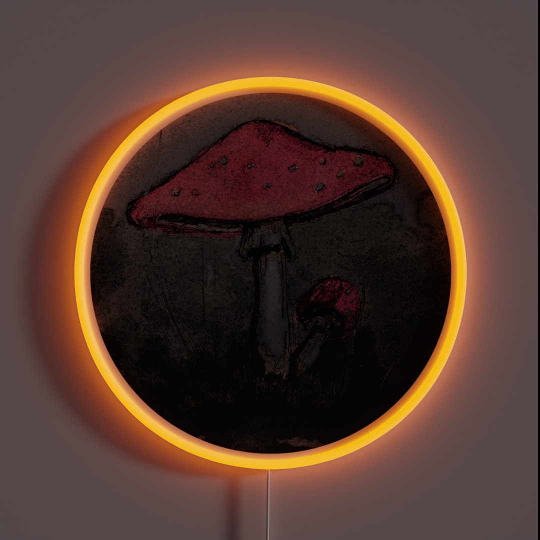 Mushroom Amanita Muscaria RGB Neon Sign Mushroom Amanita Muscaria RGB Neon Sign