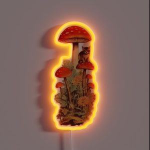 Mushroom Meow Kitty Cat RGB Neon Sign