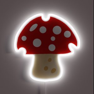 Mushroom Pattern Amanita Muscaria RGB Neon Sign