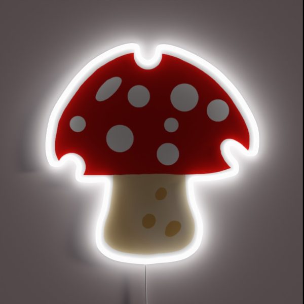 Mushroom Pattern Amanita Muscaria RGB Neon Sign