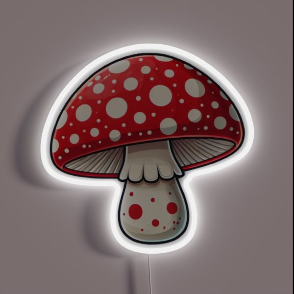 Mushroom Red Inedible Amanita Muscaria RGB Neon Sign