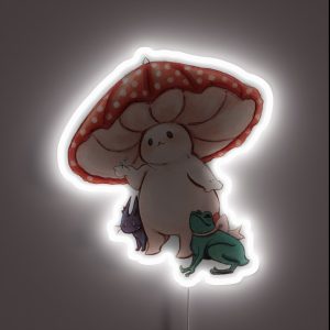 Mushroom Umbrella On A Rainy Day RGB Neon Sign Mushroom Umbrella On A Rainy Day RGB Neon Sign