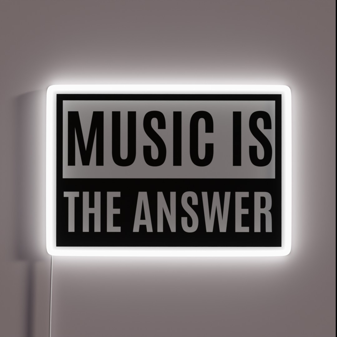 Music Is The Answer RGB Neon Sign Music Is The Answer RGB Neon Sign
