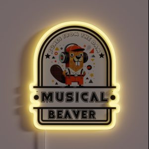 Musical Beaver Tunes From The Dam From Egyape Artists RGB Neon Sign Musical Beaver Tunes From The Dam From Egyape Artists RGB Neon Sign