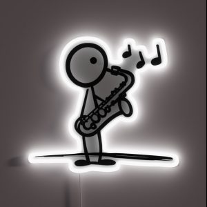 Musical Stickman Saxophone Edition RGB Neon Sign