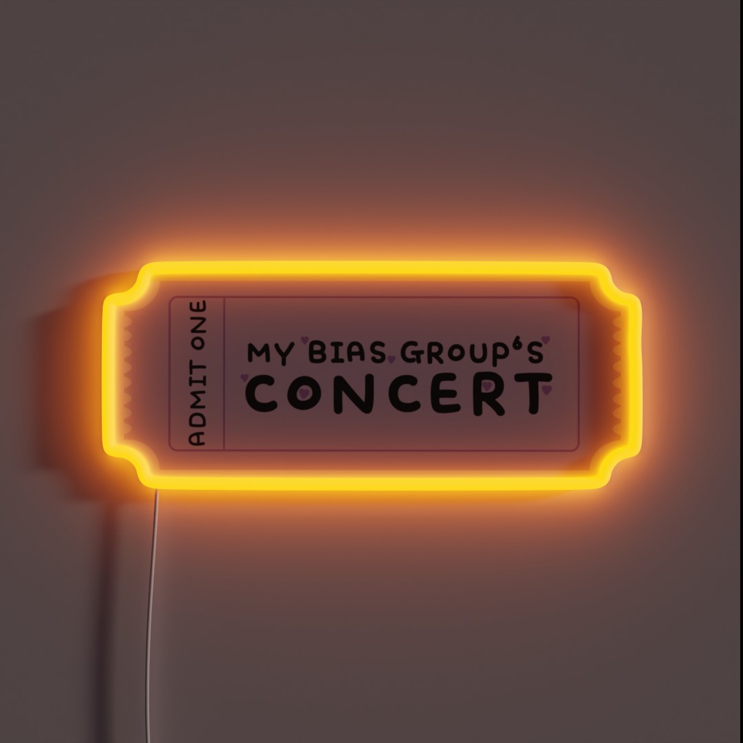 My Bias Group S Concert Ticket For Kpop Fans RGB Neon Sign My Bias Group S Concert Ticket For Kpop Fans RGB Neon Sign