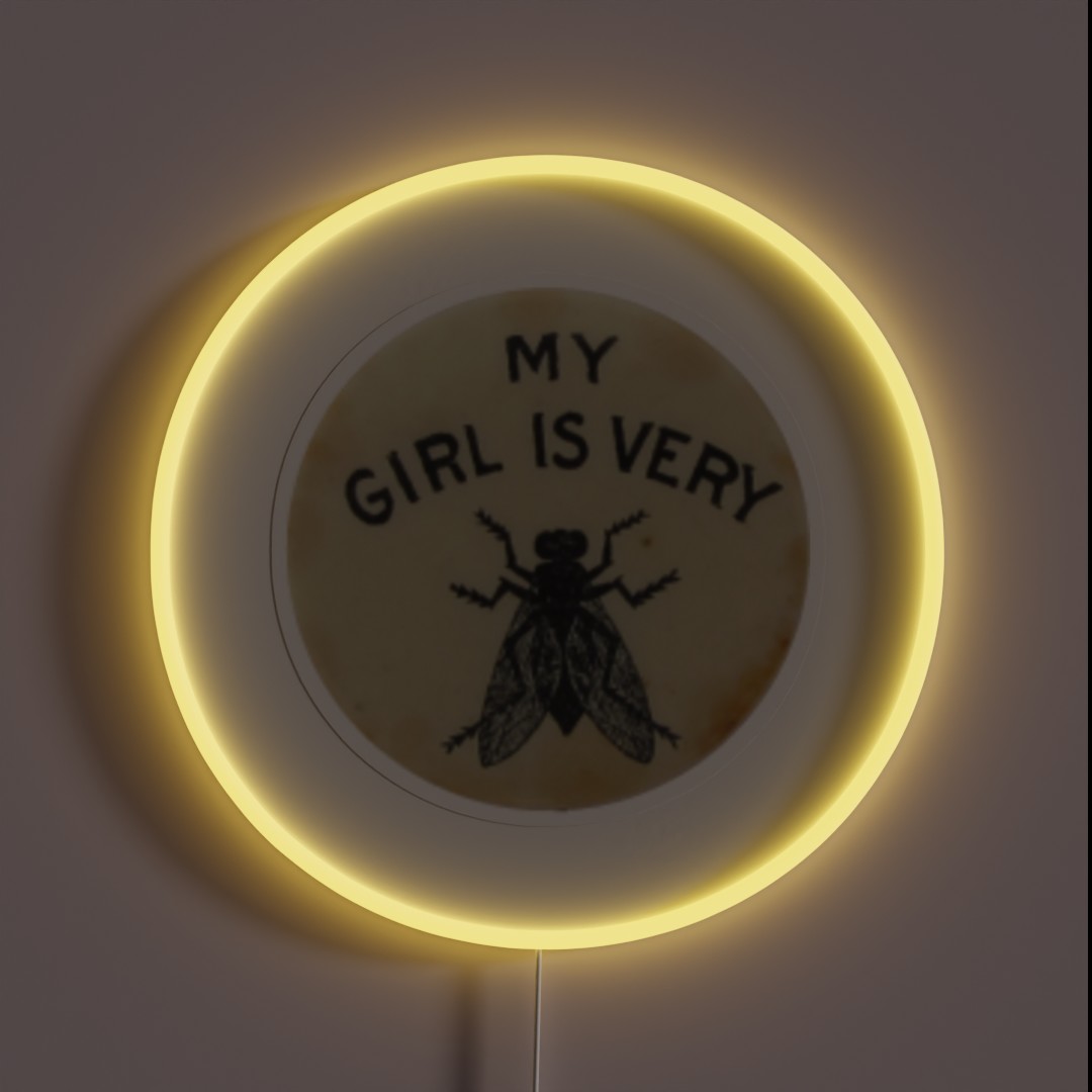 My Girl Is Very Fly Vintage Pin RGB Neon Sign My Girl Is Very Fly Vintage Pin RGB Neon Sign