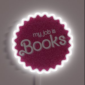 My Job Is Books Pink Sparkle RGB Neon Sign
