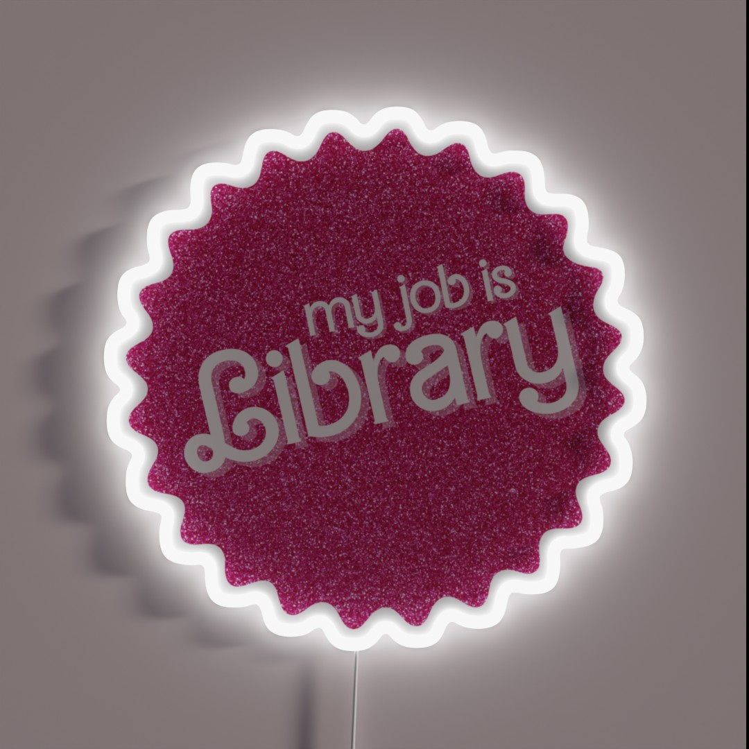 My Job Is Library Pink Sparkle RGB Neon Sign My Job Is Library Pink Sparkle RGB Neon Sign