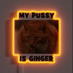 My Pussy Is Ginger Cheeky Double Entendre Cat RGB Neon Sign