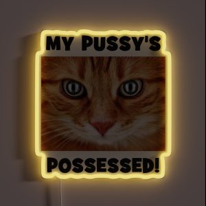 My Pussy S Possessed Cheeky Double Entendre Cat RGB Neon Sign