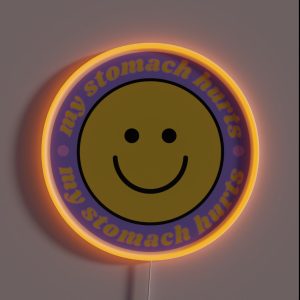 My Stomach Hurts Purple Smiley RGB Neon Sign