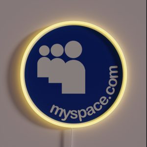 Myspace Logo Minimal Blue RGB Neon Sign