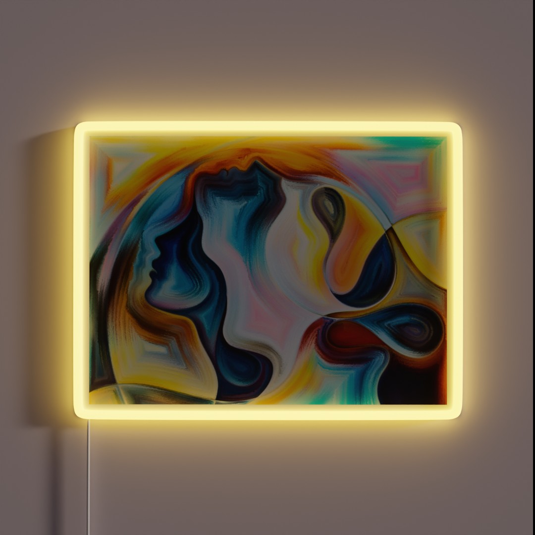 Mystery Of Souls Abstract Faces RGB Neon Sign Mystery Of Souls Abstract Faces RGB Neon Sign