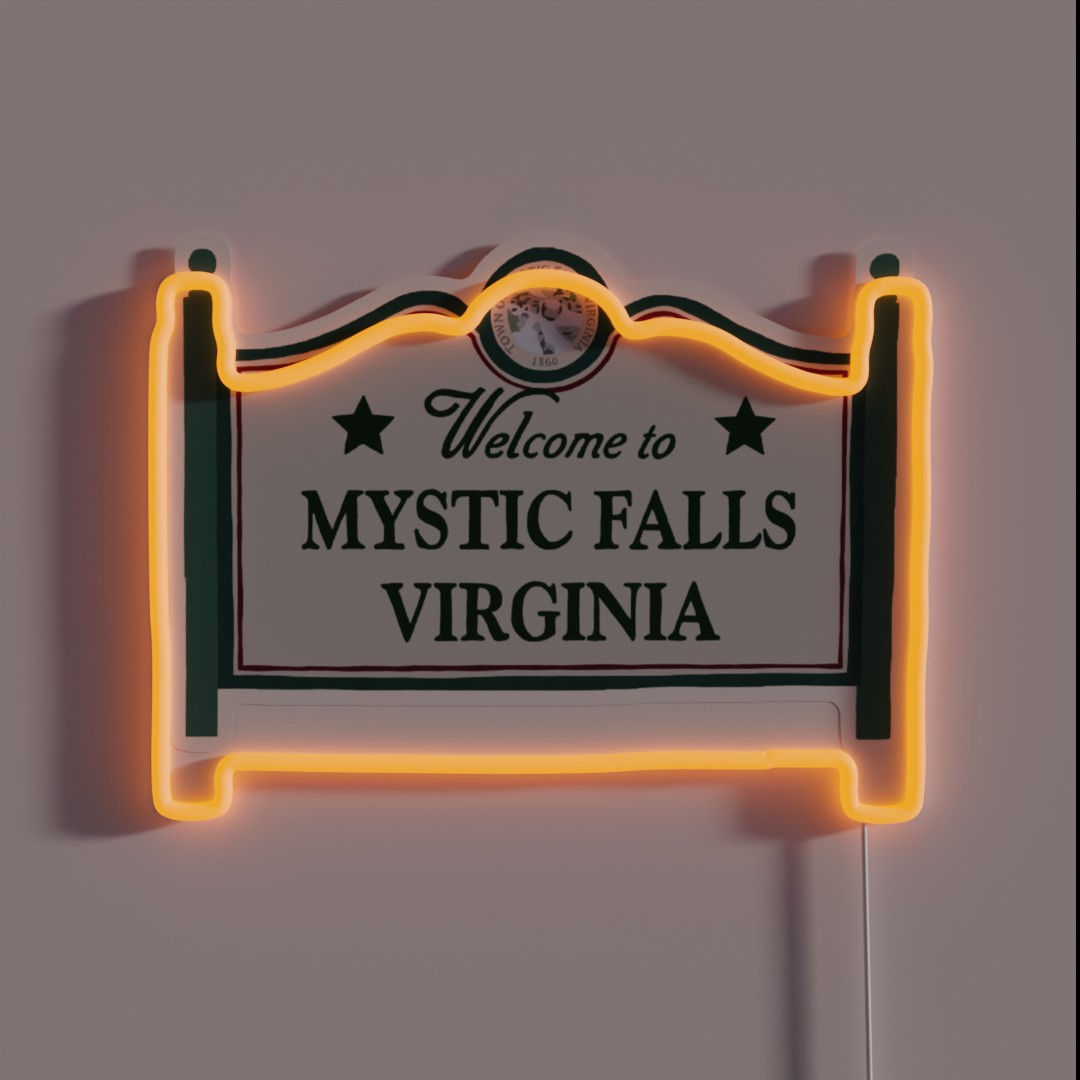 Mystic Falls Welcome Sign RGB Neon Sign Mystic Falls Welcome Sign RGB Neon Sign